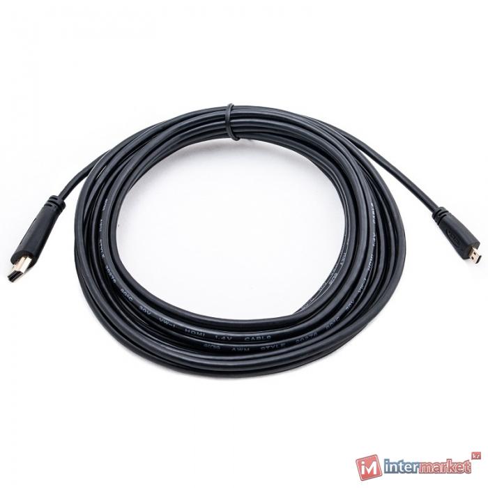 Видео кабель PowerPlant HDMI - micro HDMI, 5м. позолоченные коннекторы, v 1.3